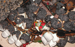 burning gingerbread house