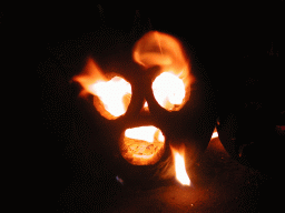 Flaming jack-o-lantern photo