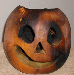 Burning pumpkin photo for Halloween